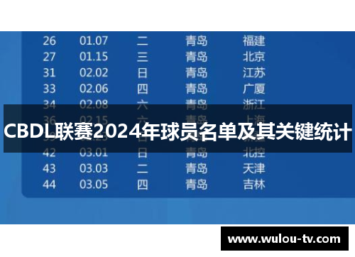 CBDL联赛2024年球员名单及其关键统计